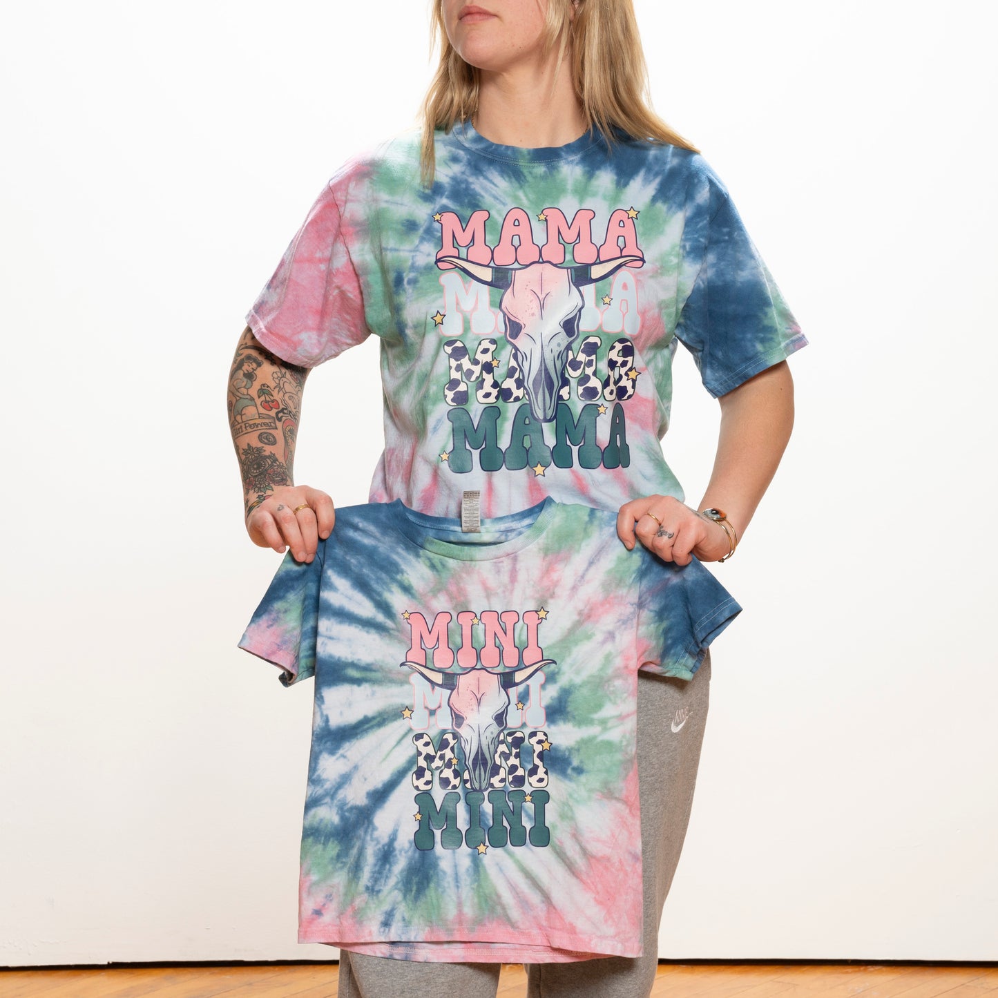 Pre-Order Mama and Mini Western Pastel T-Shirt Set Dicey Dyes