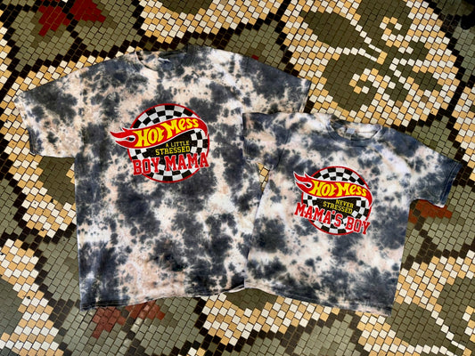 Pre-Order Youth and Adult Hot Mess Boy Mama T-Shirt Set Dicey Dyes