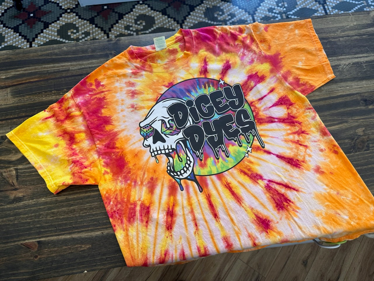 PRE-order Summer Spiral Dicey Logo T-Shirt Dicey Dyes