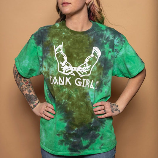 Pre-Order Dank Girls Green & Black T-Shirt Dicey Dyes