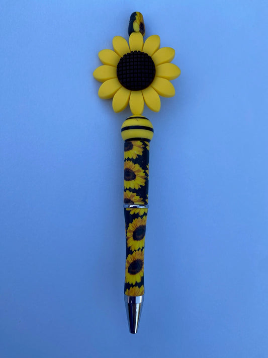 "Beaded Pen - Sunflower (Stripe) - Ready to Ship Dicey Dyes