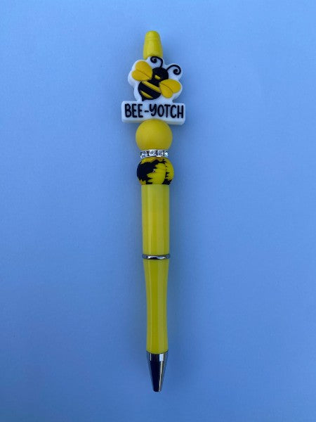 Beaded Pen - Bee-Yotch (Sunflower) - Ready to Ship Dicey Dyes