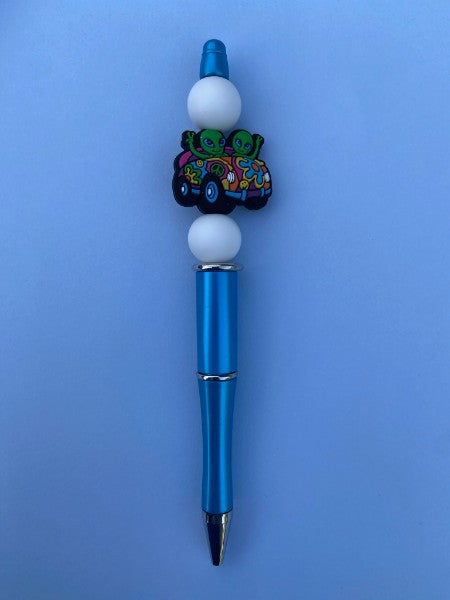 Beaded Pen - Alien (white) - Ready to Ship Dicey Dyes
