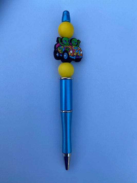 Beaded Pen - Alien (Yellow) - Ready to Ship Dicey Dyes