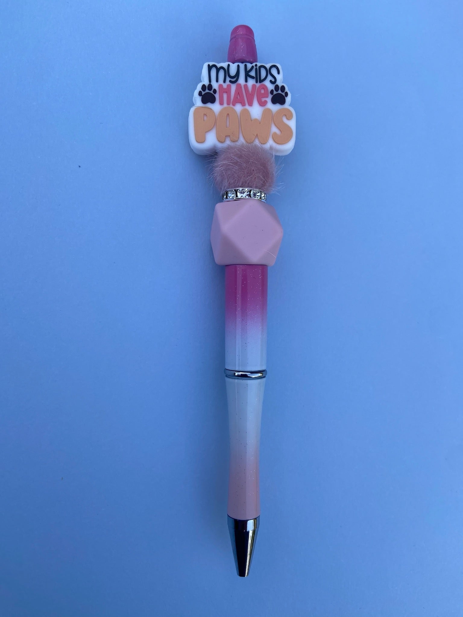 Beaded Pen - My Kids Have Paws - Ready to Ship Dicey Dyes