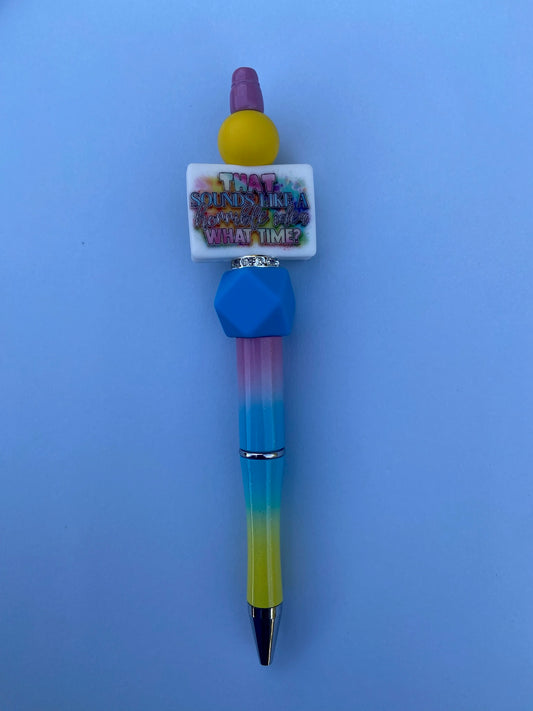 Beaded Pen - Horrible Idea - Ready to Ship Dicey Dyes