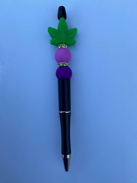 Beaded Pen - Plant (Purple) - Ready to Ship Dicey Dyes