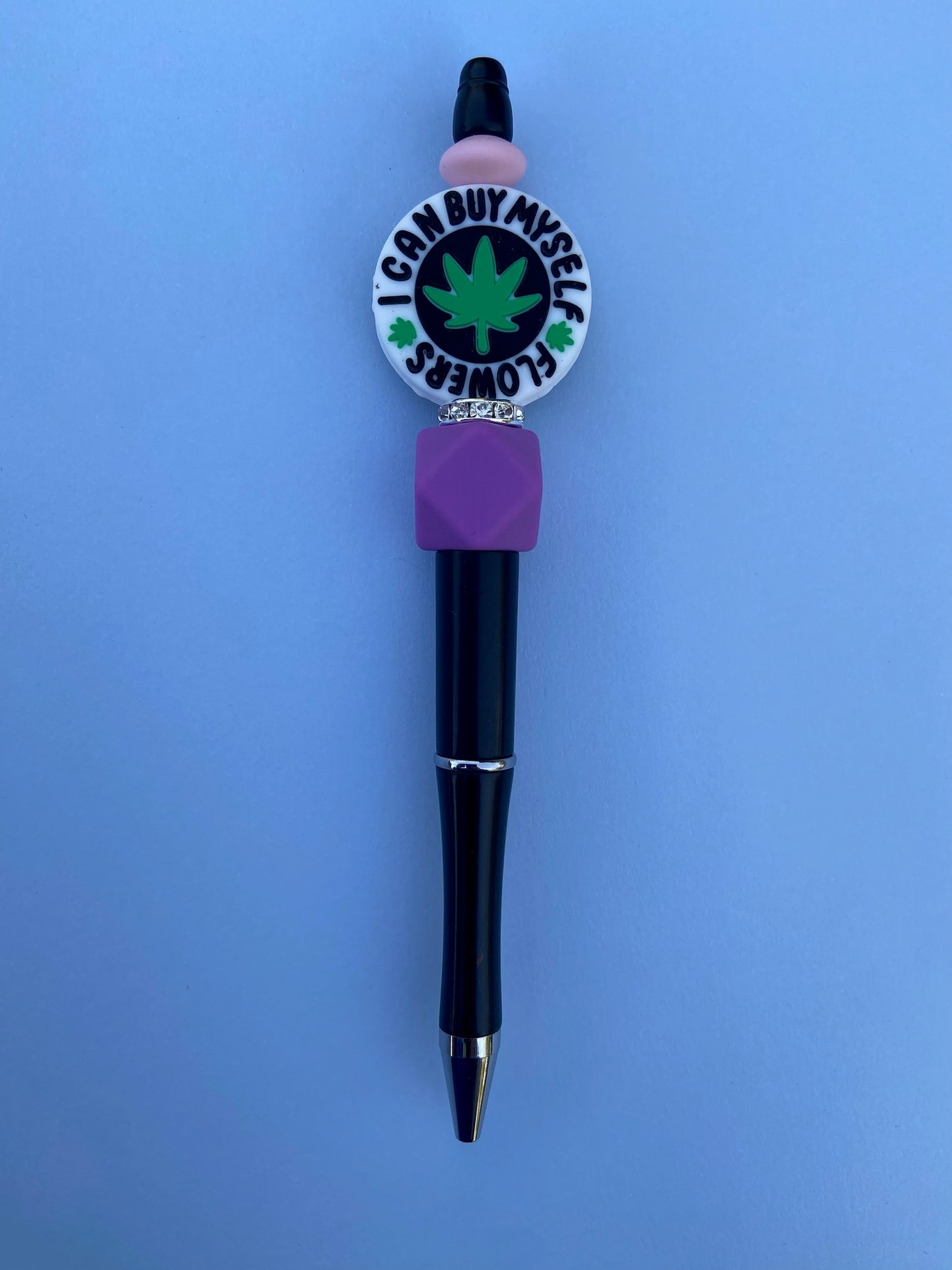 Beaded Pen - Buy Myself Flowers - Ready to Ship Dicey Dyes