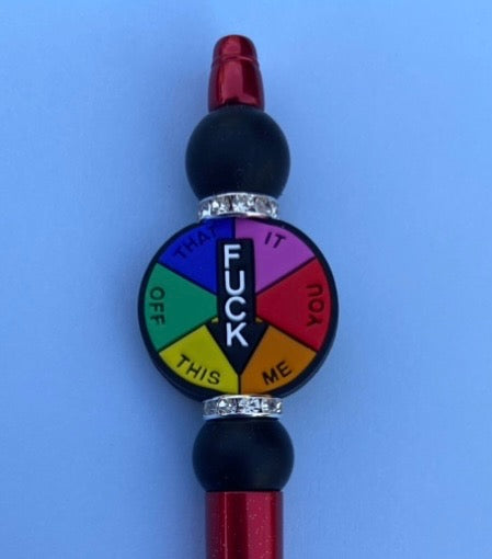 Beaded Pen - F**K It (Red) - Ready to Ship (Copy) Dicey Dyes