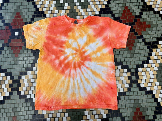 Pre-Order Youth Red aand Orange Spiral T-Shirts Dicey Dyes