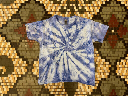 Pre-Order Youth Blue and White Spiral T-Shirts Dicey Dyes